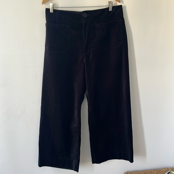 Anthropologie The Colette Cropped Wide-Leg Pants in Velvet Size 31 NWT - Picture 6 of 15